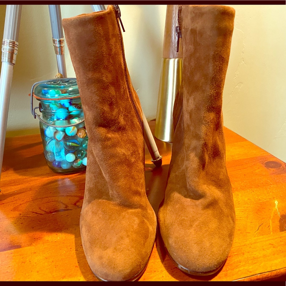 Aldo suede ankle zip up boots